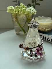 Botanical Dandelion Cherry Blossom Resin Ring Holder & Decor