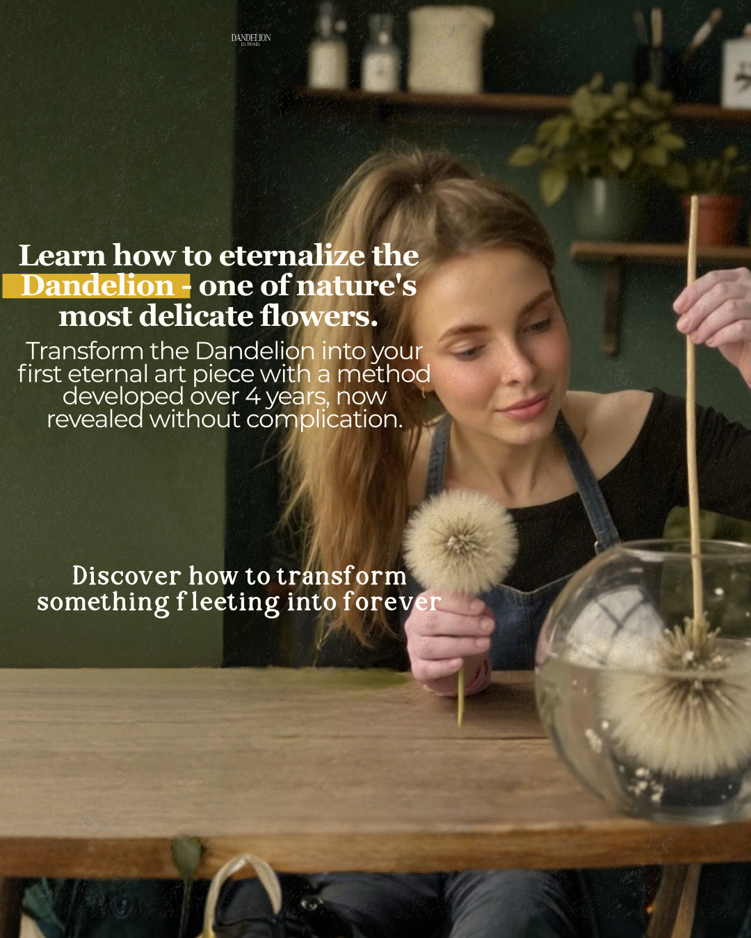 ENGLISH Course Preserving the Dandelion - Learn how to make it ethernal