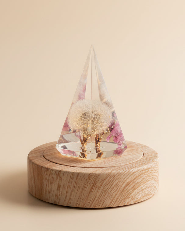 Botanical Dandelion Cherry Blossom Resin Ring Holder & Decor