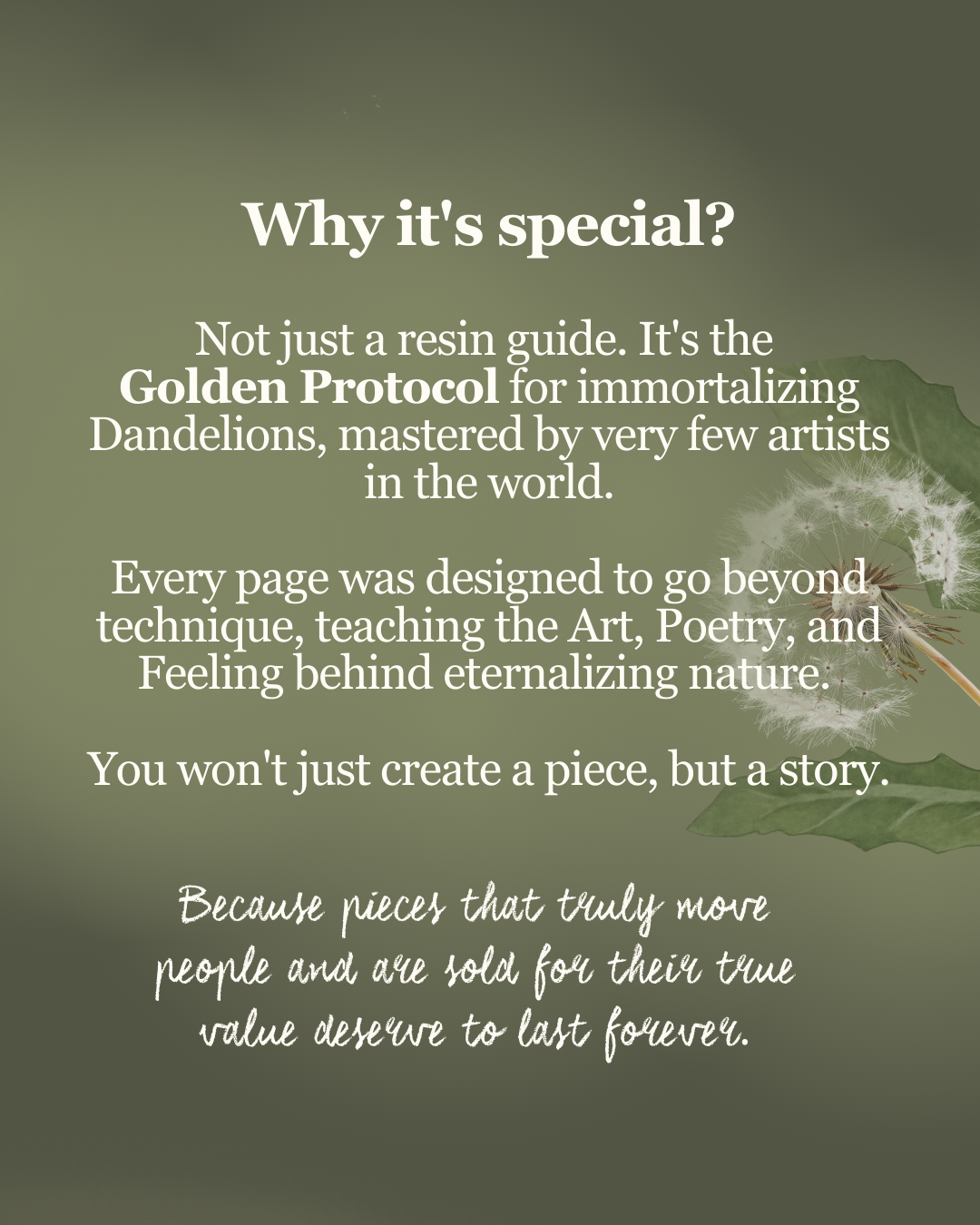 ENGLISH Course Preserving the Dandelion - Learn how to make it ethernal