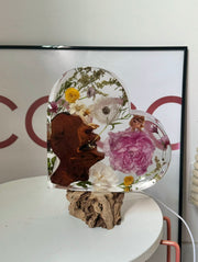 Eternal Heart of Nature Dandelion Floral Keepsake Lamp