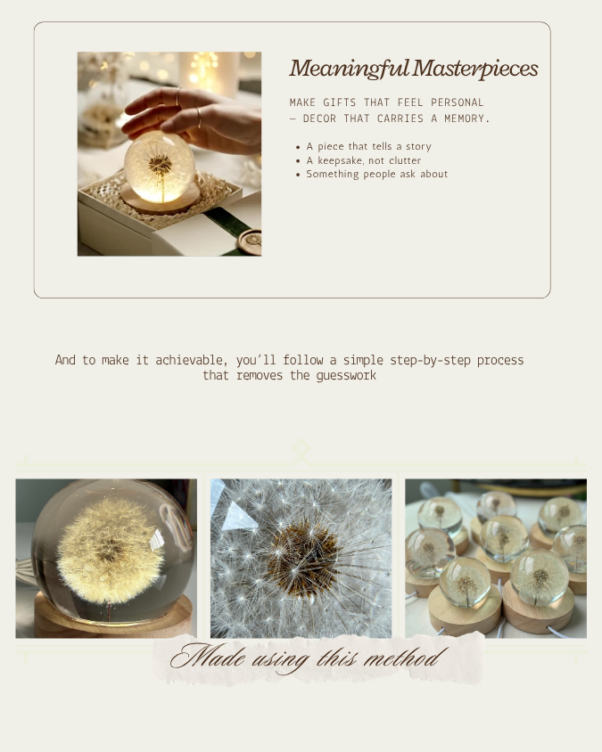 ENGLISH Course Preserving the Dandelion - Learn how to make it ethernal