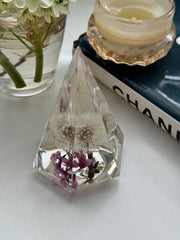 Botanical Dandelion Cherry Blossom Resin Ring Holder & Decor