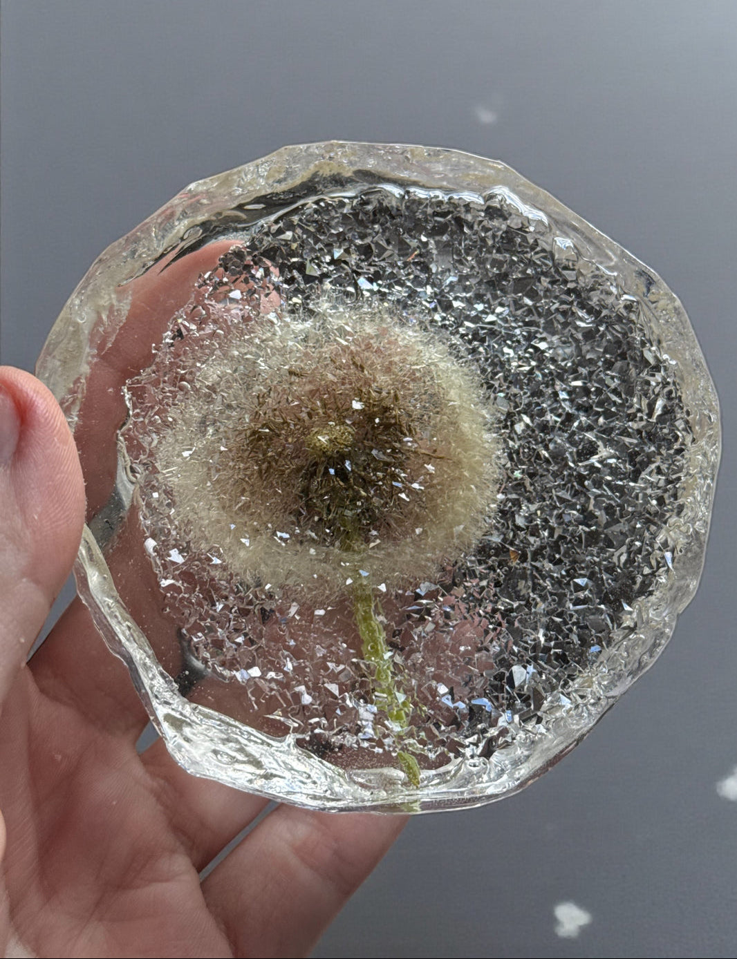 Pressed Dandelion Crystal Bowl