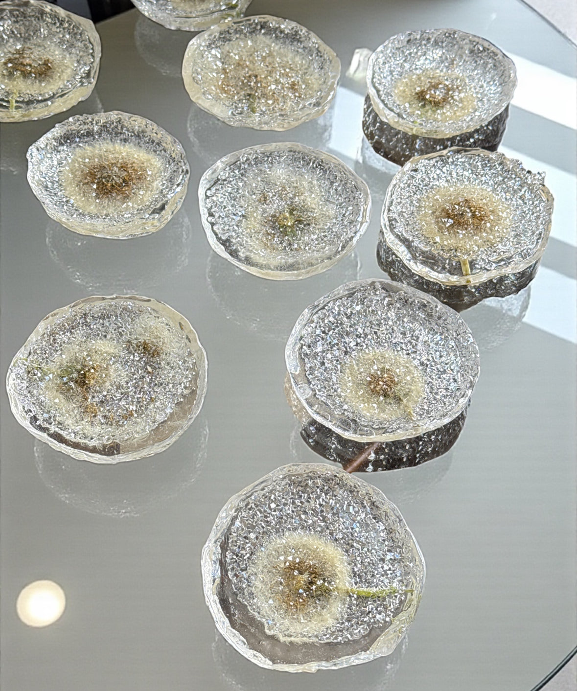 Pressed Dandelion Crystal Bowl