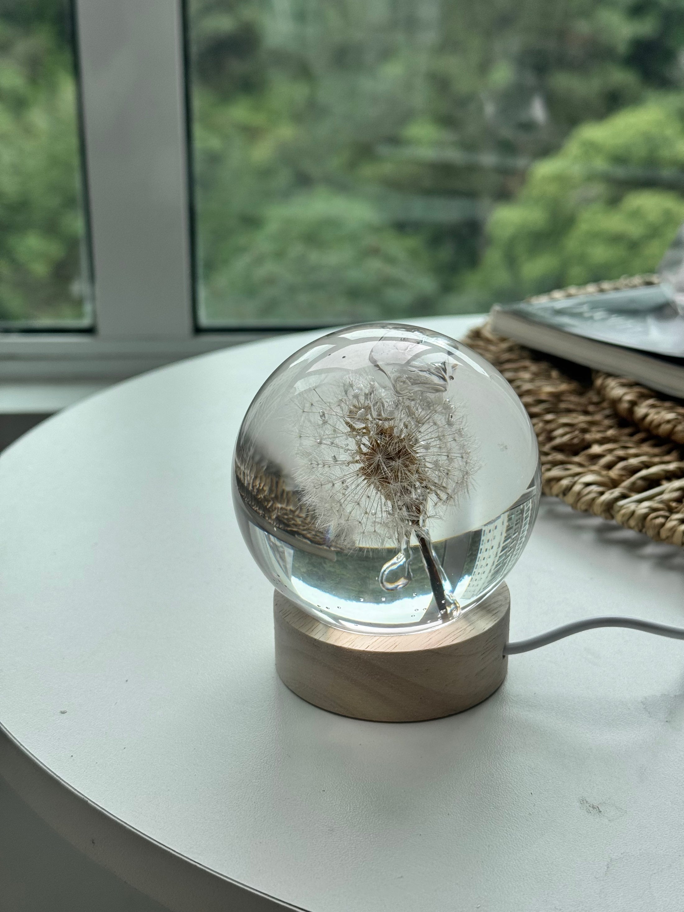 SALE M Dandelion Sphere - Two Internal Bubbles