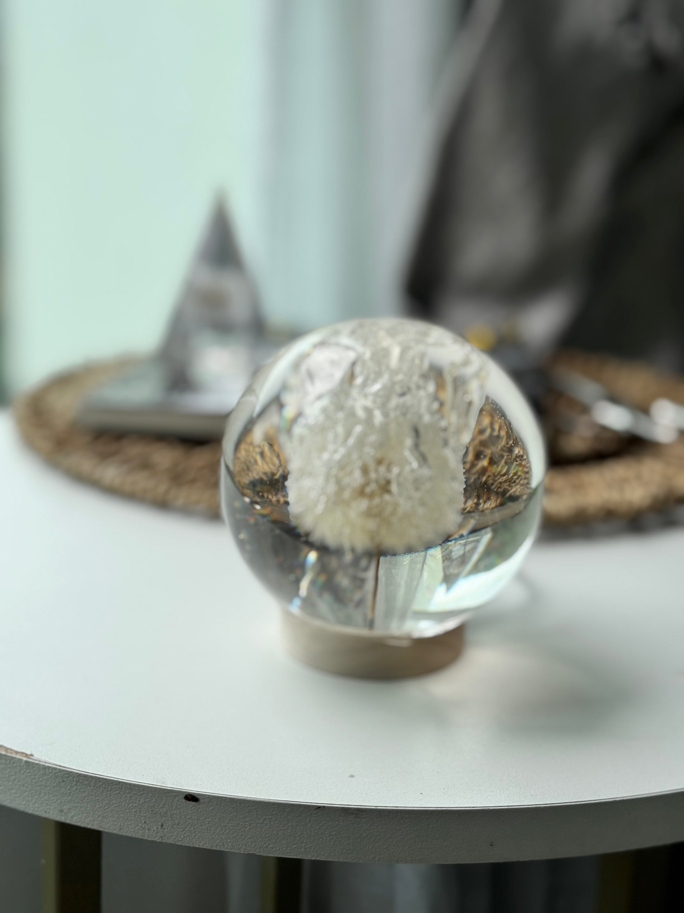 SALE L Dandelion Sphere - Crystal Bubble Texture
