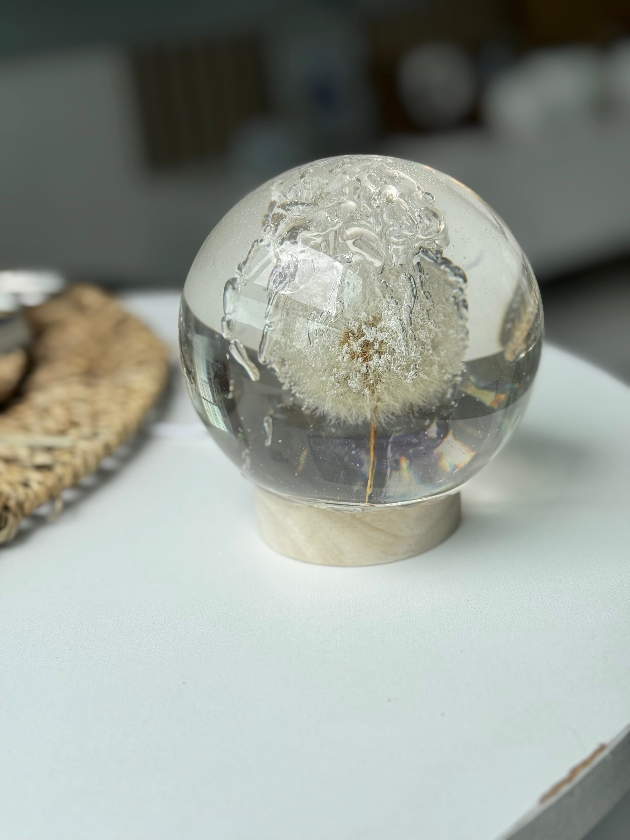 SALE L Dandelion Sphere - Crystal Bubble Texture