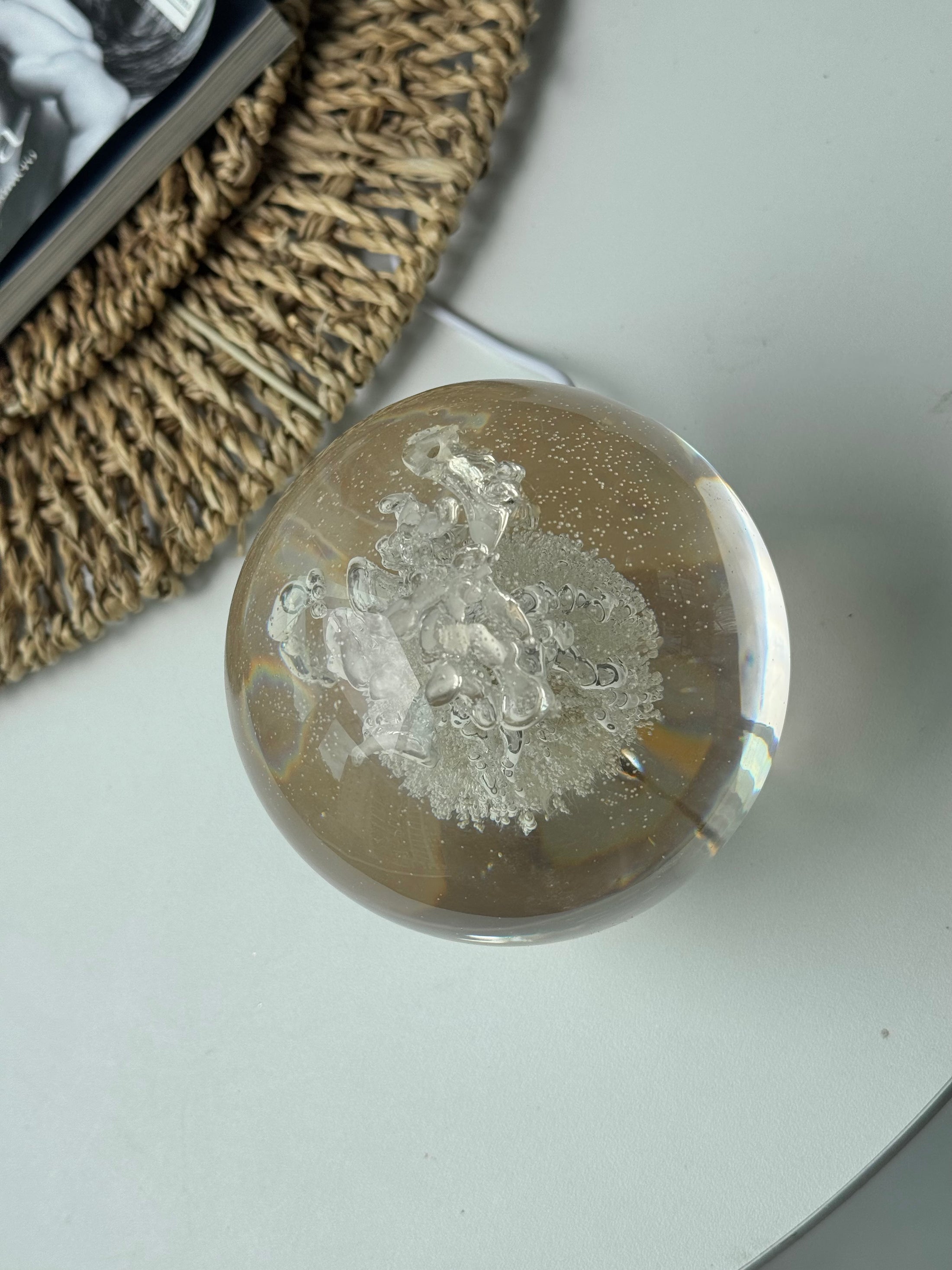 SALE L Dandelion Sphere - Crystal Bubble Texture