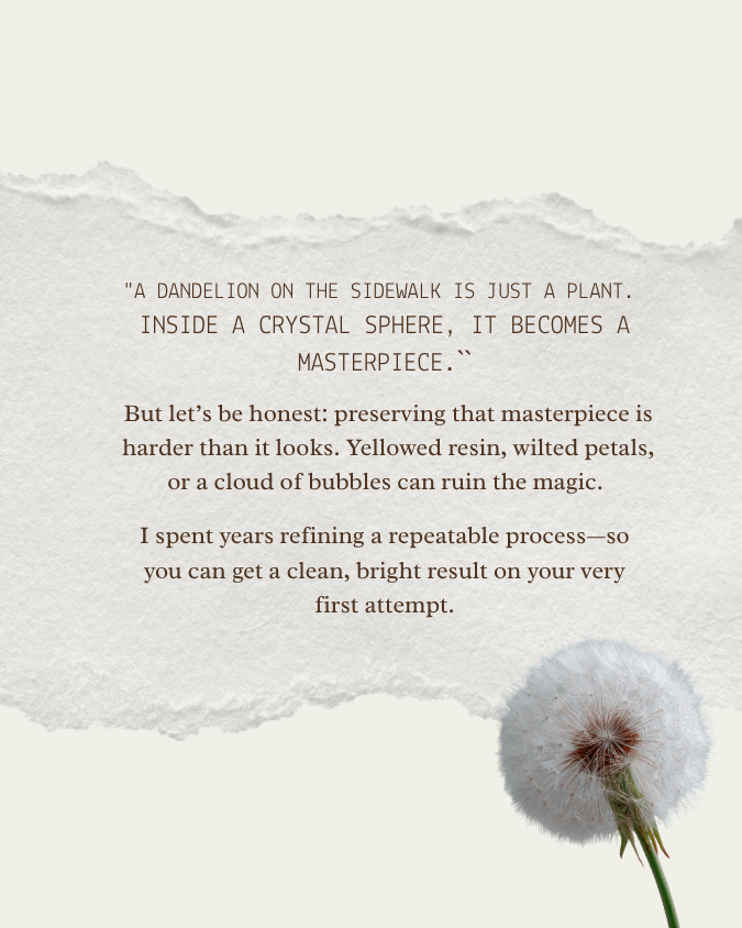 ENGLISH Course Preserving the Dandelion - Learn how to make it ethernal